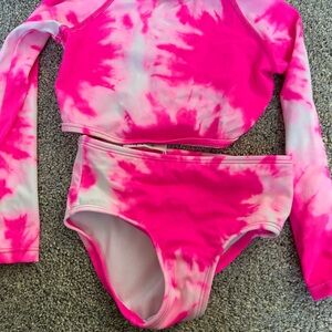 Like new Kanu Surf Kids Pink Tie-Dye Swim Set
